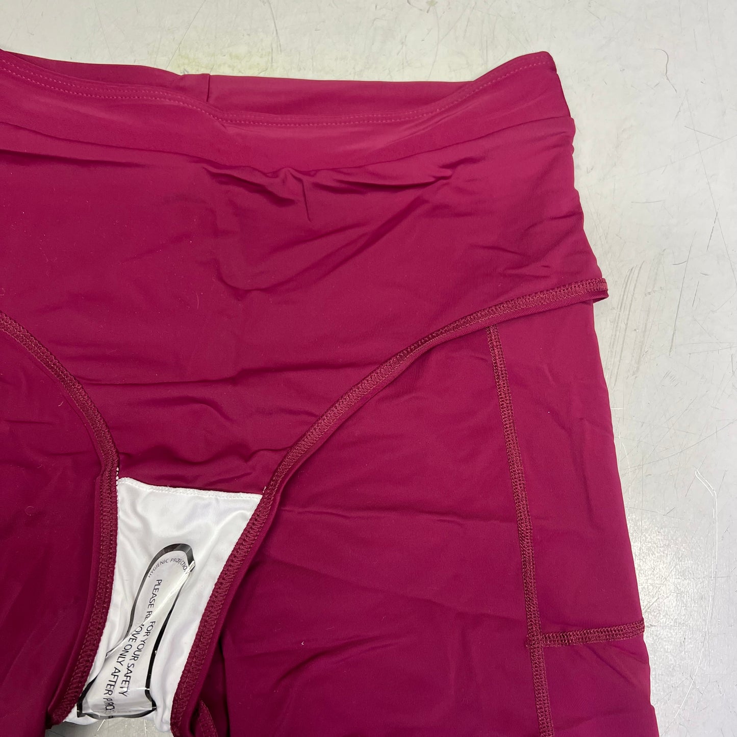 ATTRACO High Waisted Board Shorts Swimwear W/ Pockets UPF 50+ Women's Sz M Wine