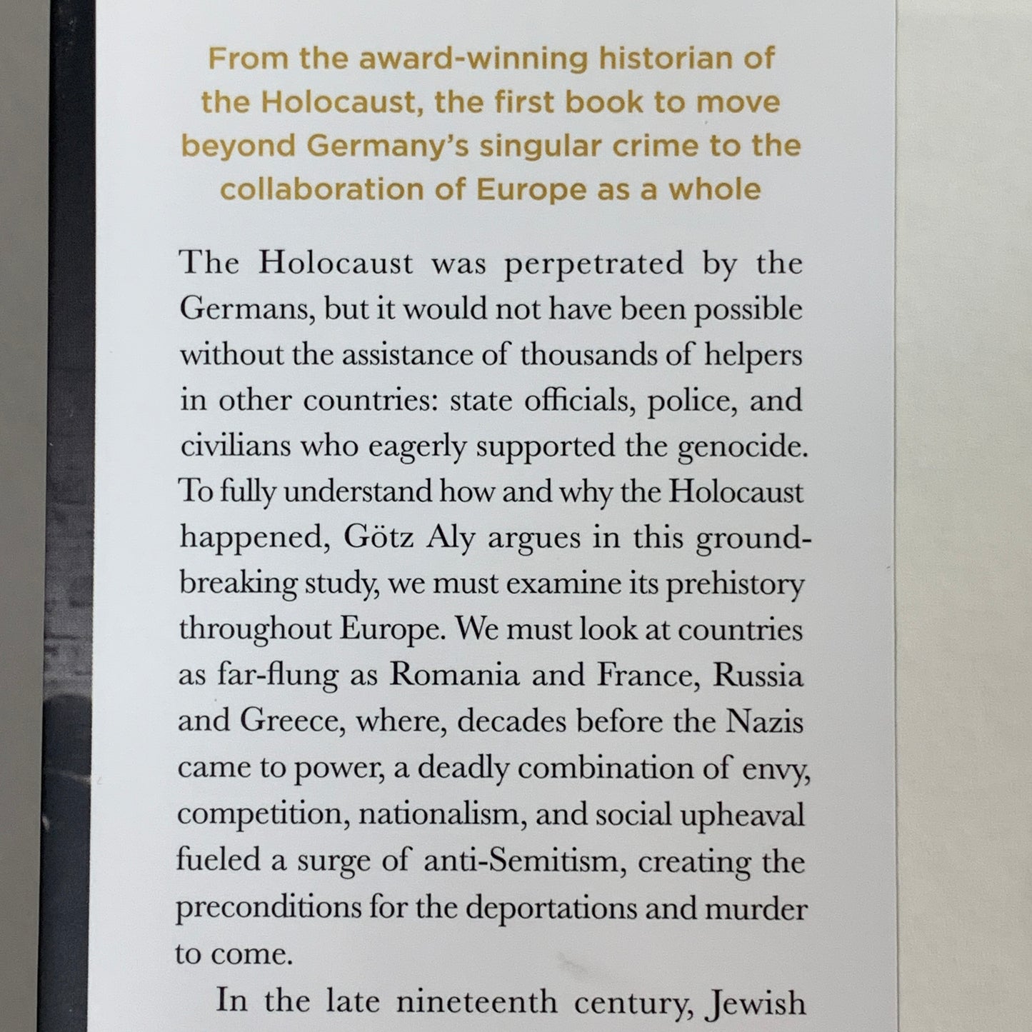 EUROPE AGAINST THE JEWS 1880-1945 by Gotz Aly Hardback (New)