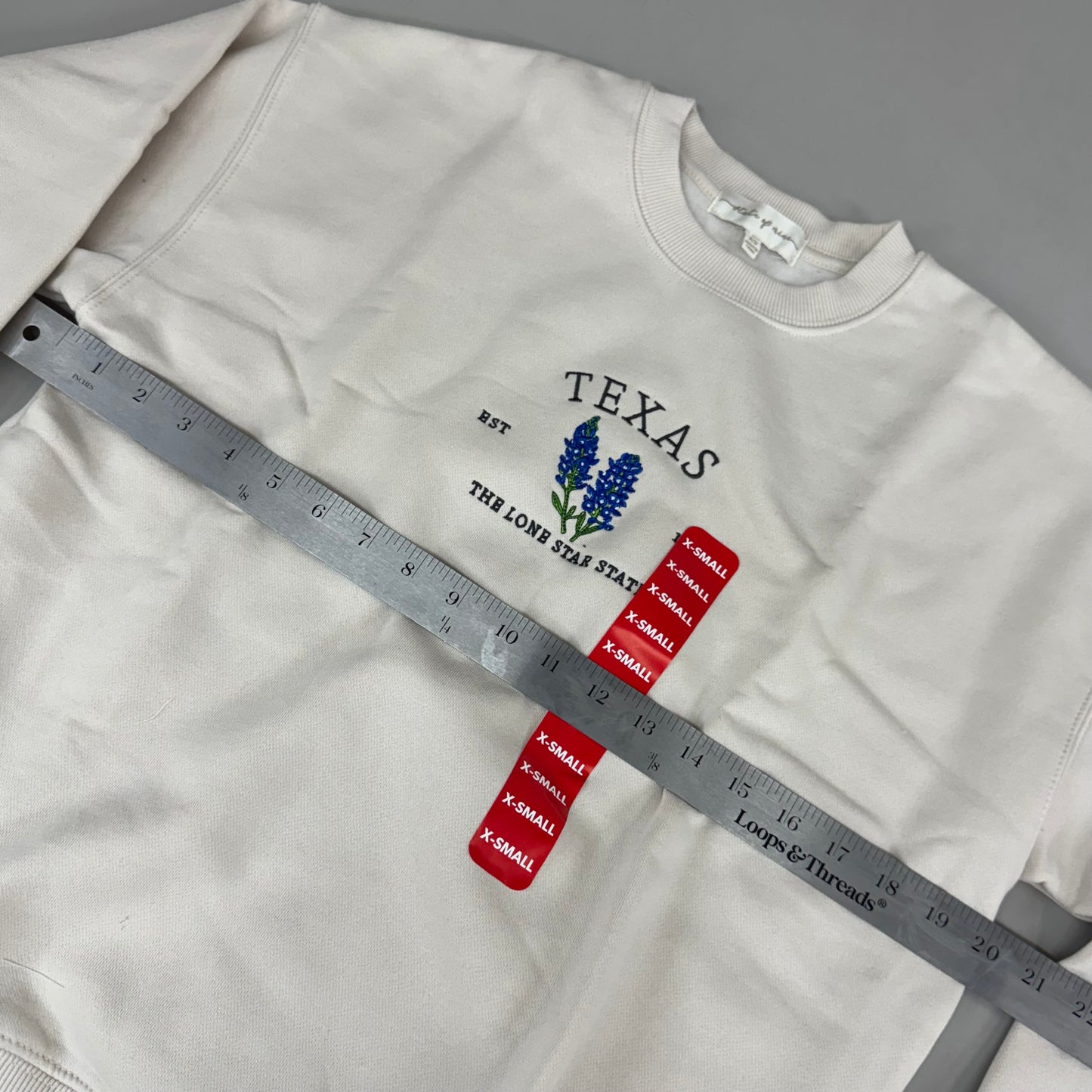 STATE OF MINE Women's Texas Lone Star State Sweatshirt Sz-XSmall Stone 15711