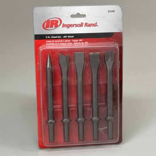 INGERSOLL RAND (5 PEICE) High Quality Steel 7" Hammer Chisel Set .401 Shank 9500