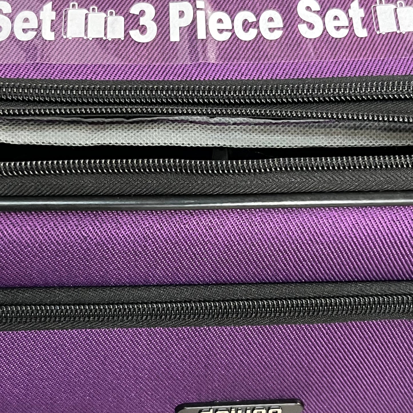 DEJUNO (3 PACK) Light Weight Expandable Spinner Rolling Suitcase Set Purple