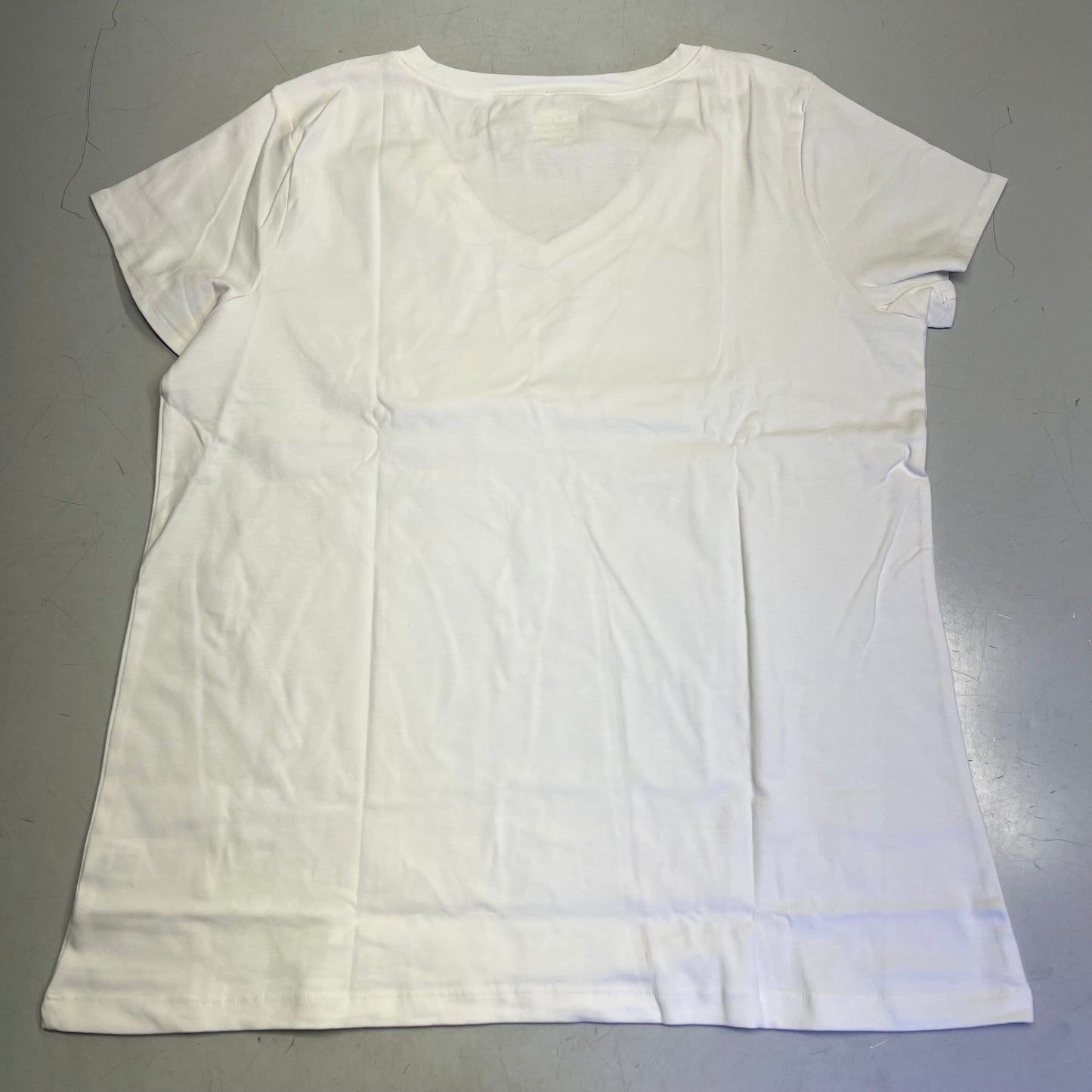 ZA@ NOBLE OUTFITTERS Tug-Free V-Neck Short Sleeve Shirt Women's Sz 2XL White 22528W