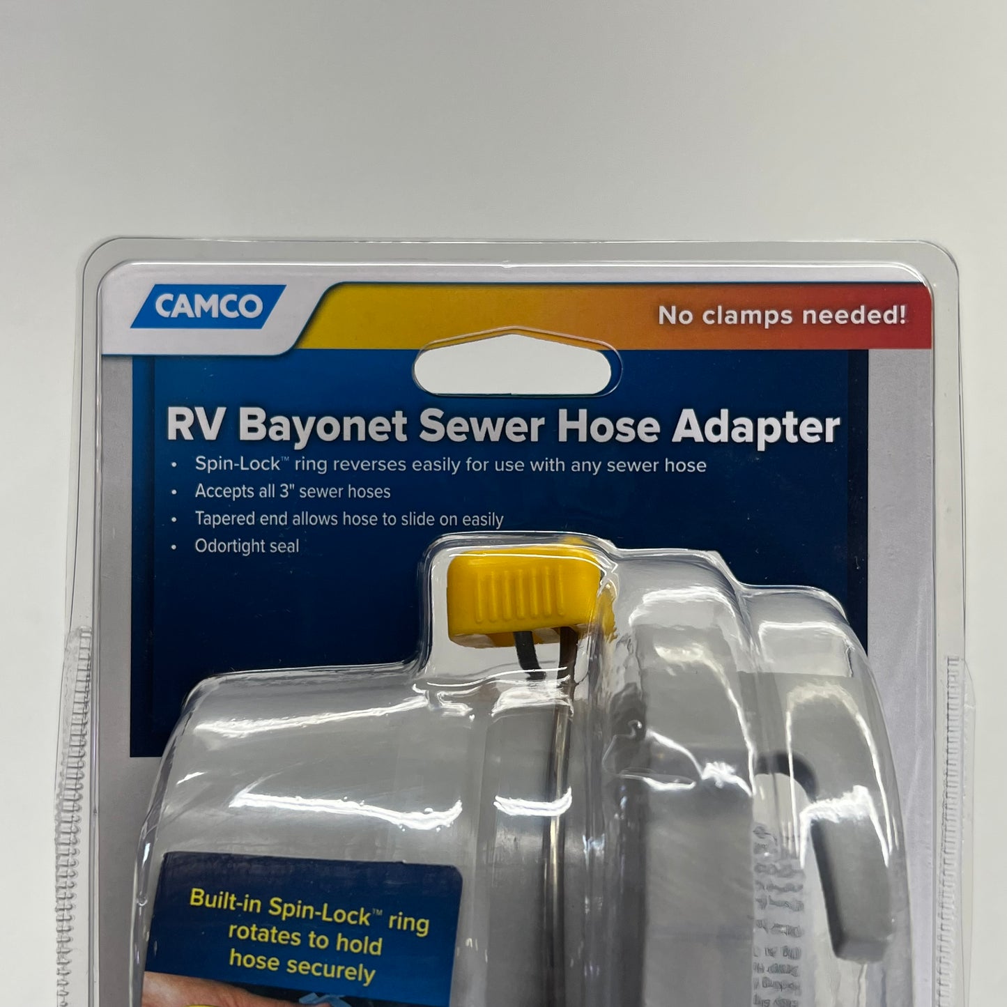 CAMCO (2 PACK) Easy Slip Straight Hose Adapter W/ Slip Lock Grey/Yellow 39173