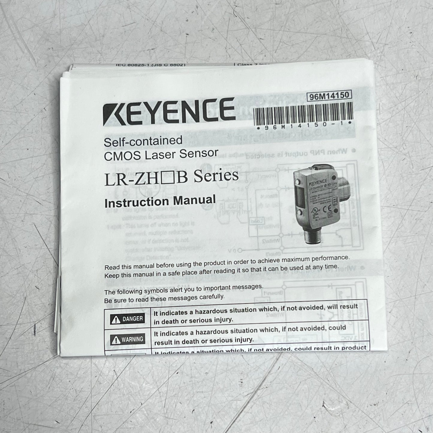 KEYENCE M18 Threaded Mount W/ M12 Connector Laser Sensor LR-ZH490CB