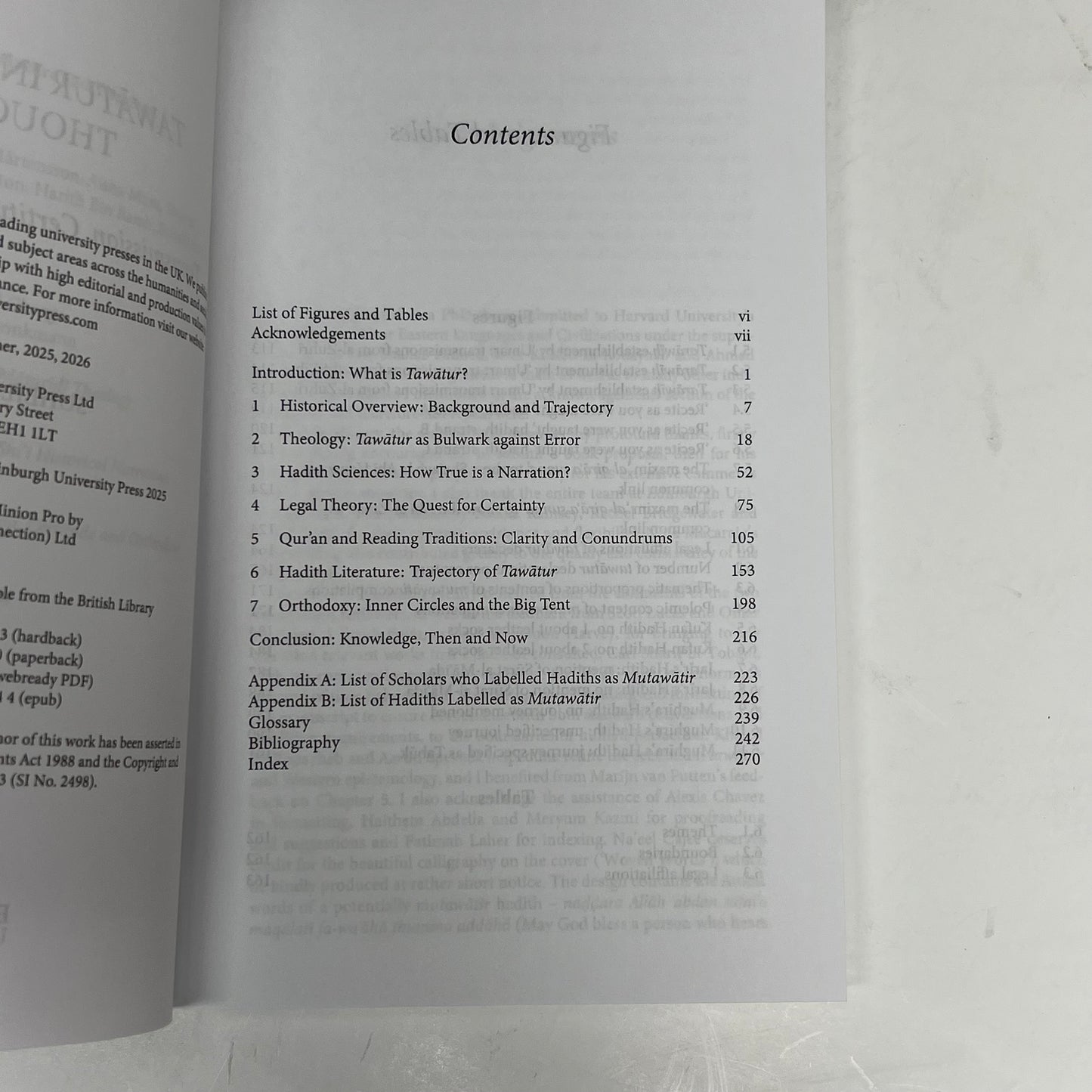 TAWATUR IN ISLAMIC THOUGHT Transmission Certitude & Orthodoxy Paperback Book
