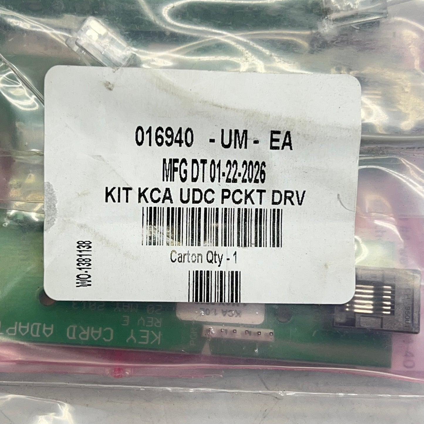 WON-DOOR Key Card Adapter Module Kit Mfg Date 01/22/2026 Green 016940
