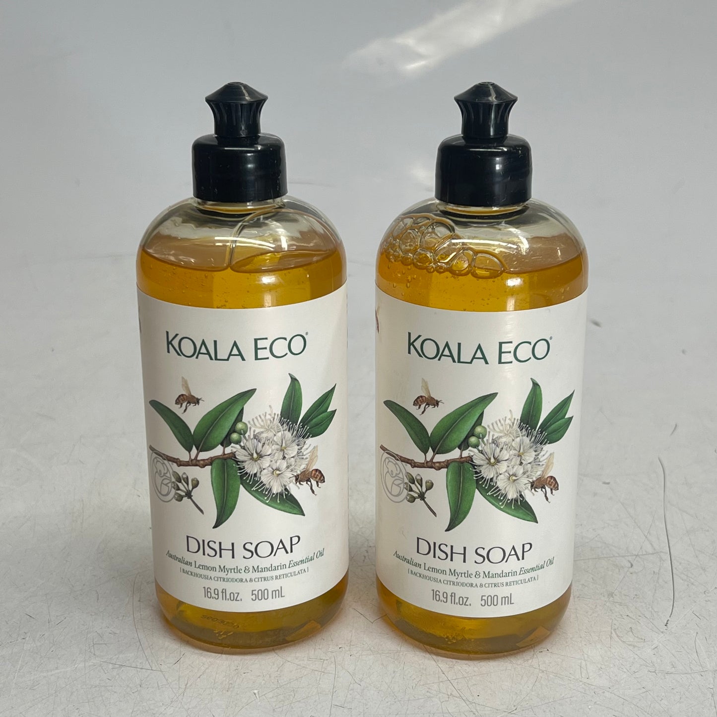 KOALA ECO (2 PACK) Lemon Myrtle & Mandarin Essential Oil Dish Soap 16.9 Fl Oz