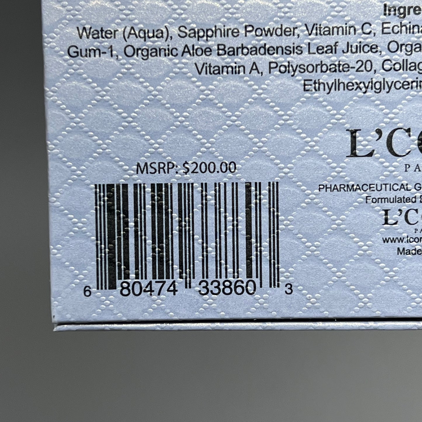 ZA@ L'CORE Sapphire Facial Peel w/ Antioxidants, Vitamins, Minerals & More 1.7 fl oz BB 24 Months After Opening