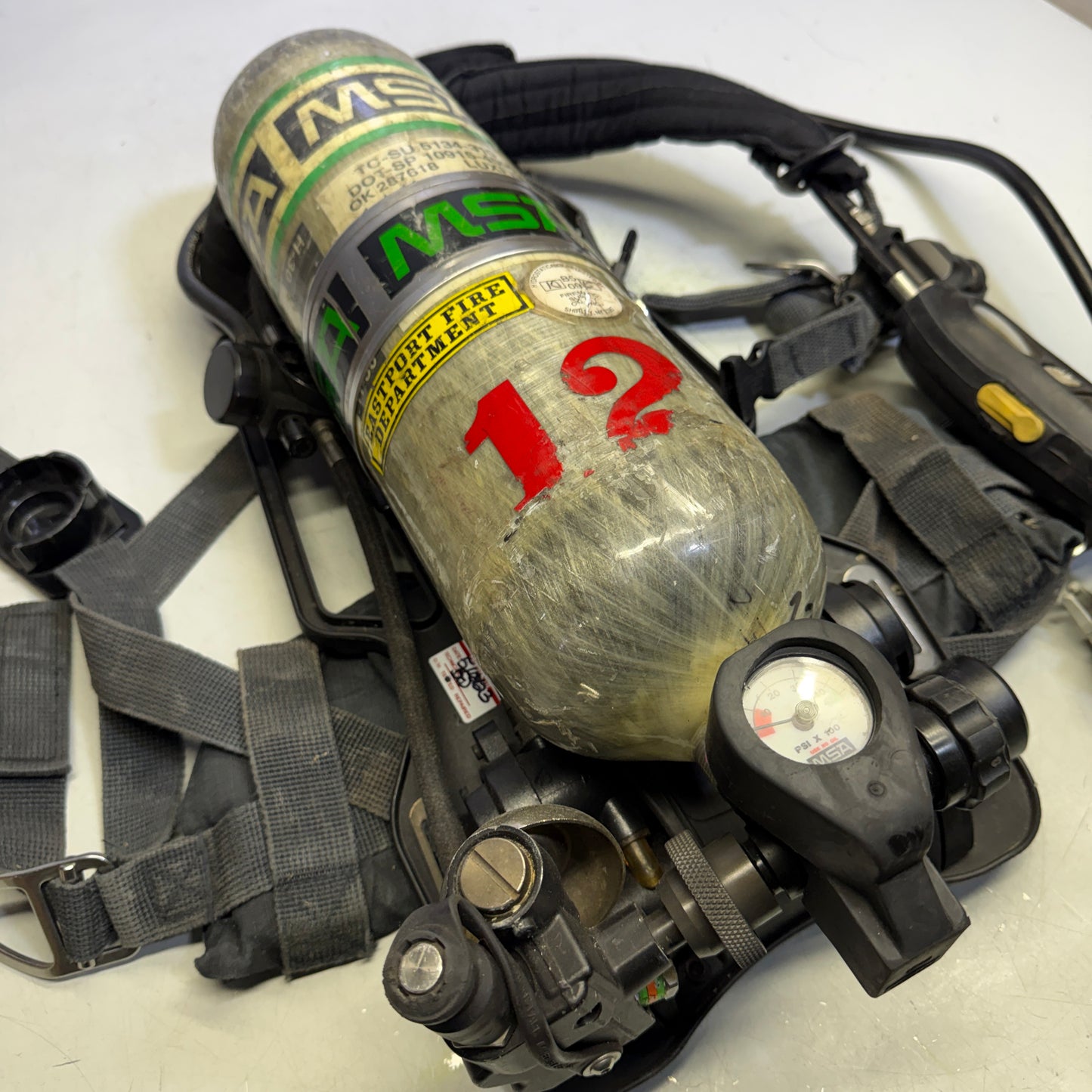 Z@ MSA (*PARTS ONLY*) FireHawk M7 SCBA Air Pack W/ Tank Firefighter Gear (AS-IS)