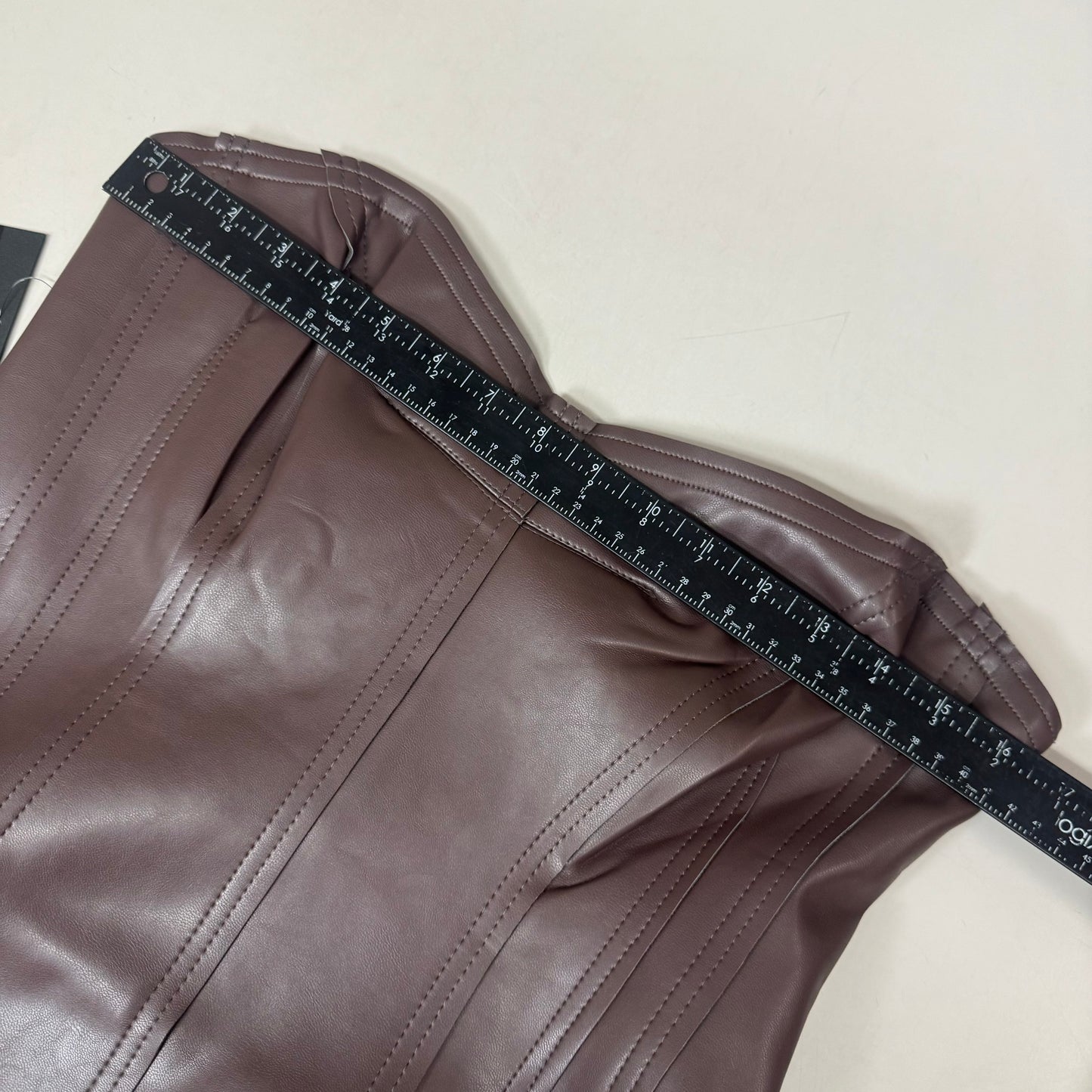 NORMA KAMALI Strapless Grace Mini Dress Unlined Women's Sz L/40 Chocolate