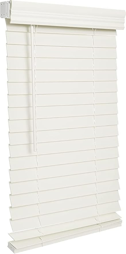 LOTUS & WINDOWARE 2" Faux Wood Blinds Cordless 23X64 Bright White F073