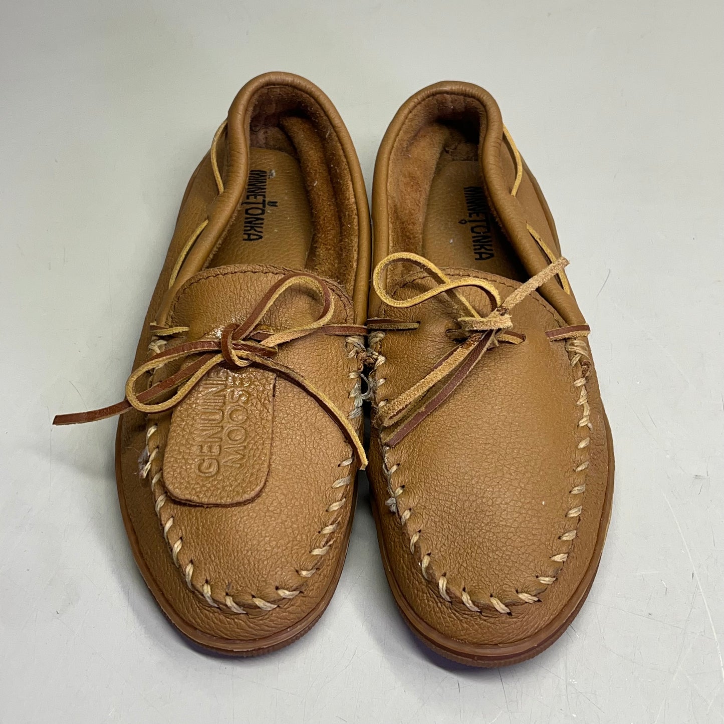 MINNETONKA Genuine Moosehide Classic Men's Sz 11 Natural / Brown (Pre-Owned )