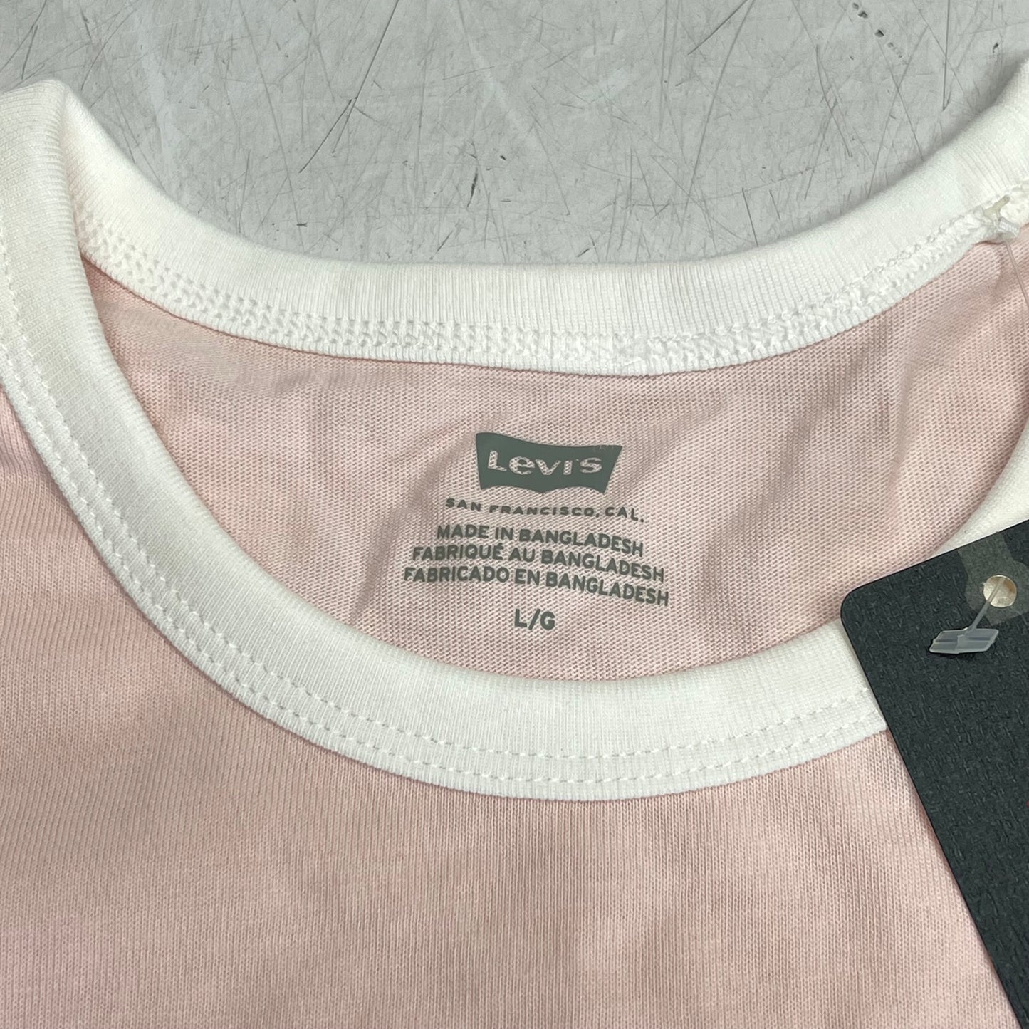 ZA@ LEVIS Graphic Logo "sun Kissed" Tee Shirt Women's Sz L Light Pink 005H20005 (As-Is)
