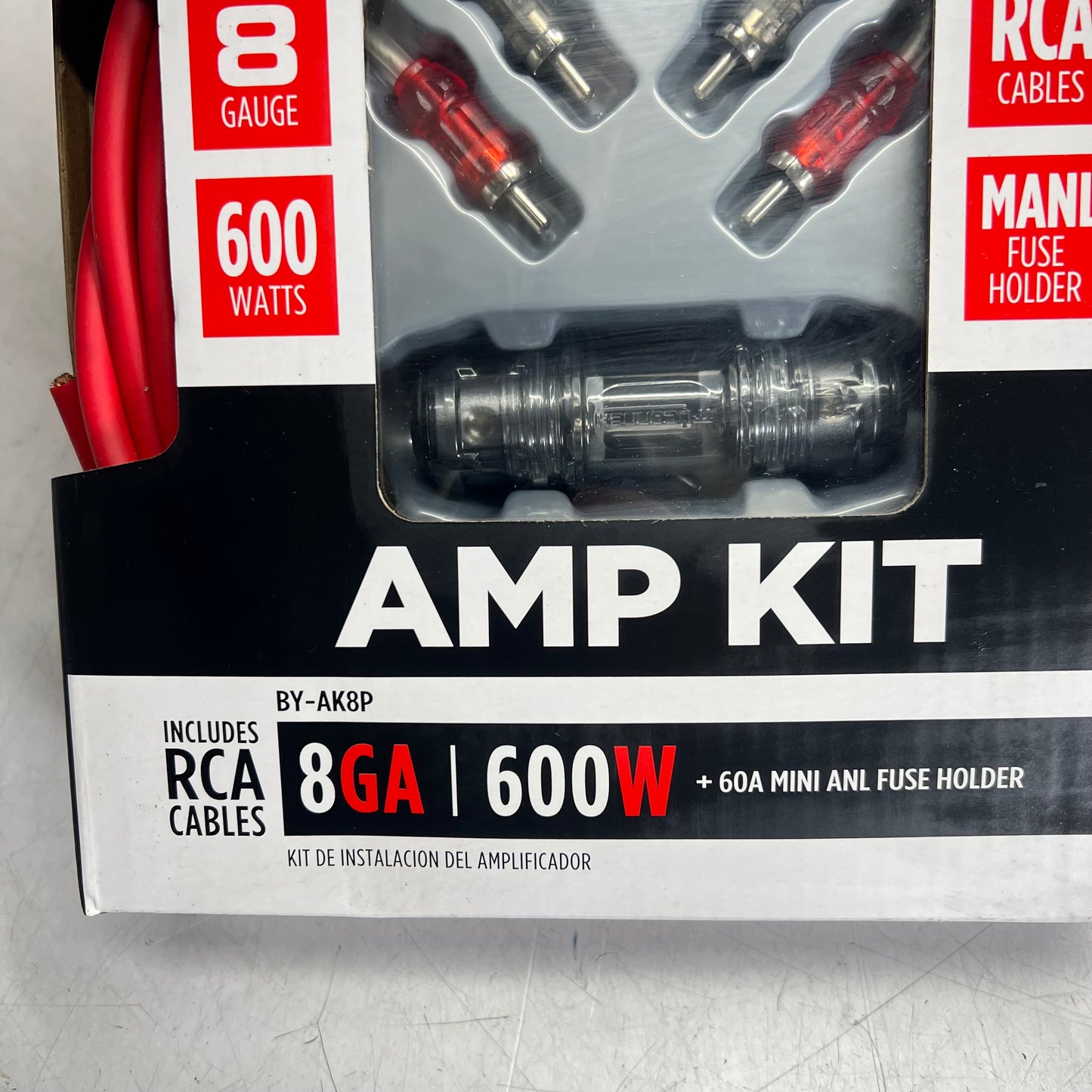 METRA Complete Amp Kit 17" Power 3" Ground 20" Remote 8 AWG 40 AMP Red BY-AK8P