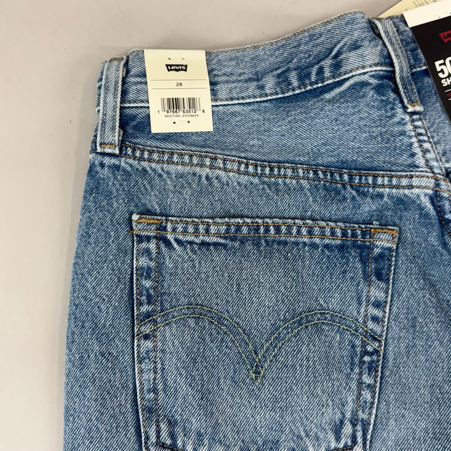 LEVIS 501 Original Fit High Rise Shorts Women's Sz 28 Vague Finish Medium Wash