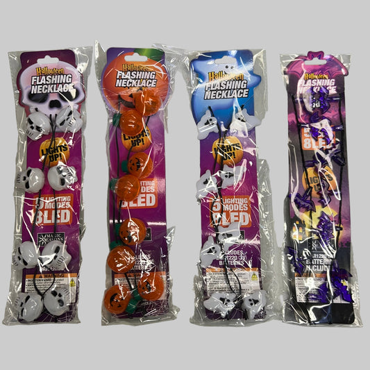 MAGIC SEASON (4 PACK) Halloween Flashing Bulb Necklace Plastic 702921