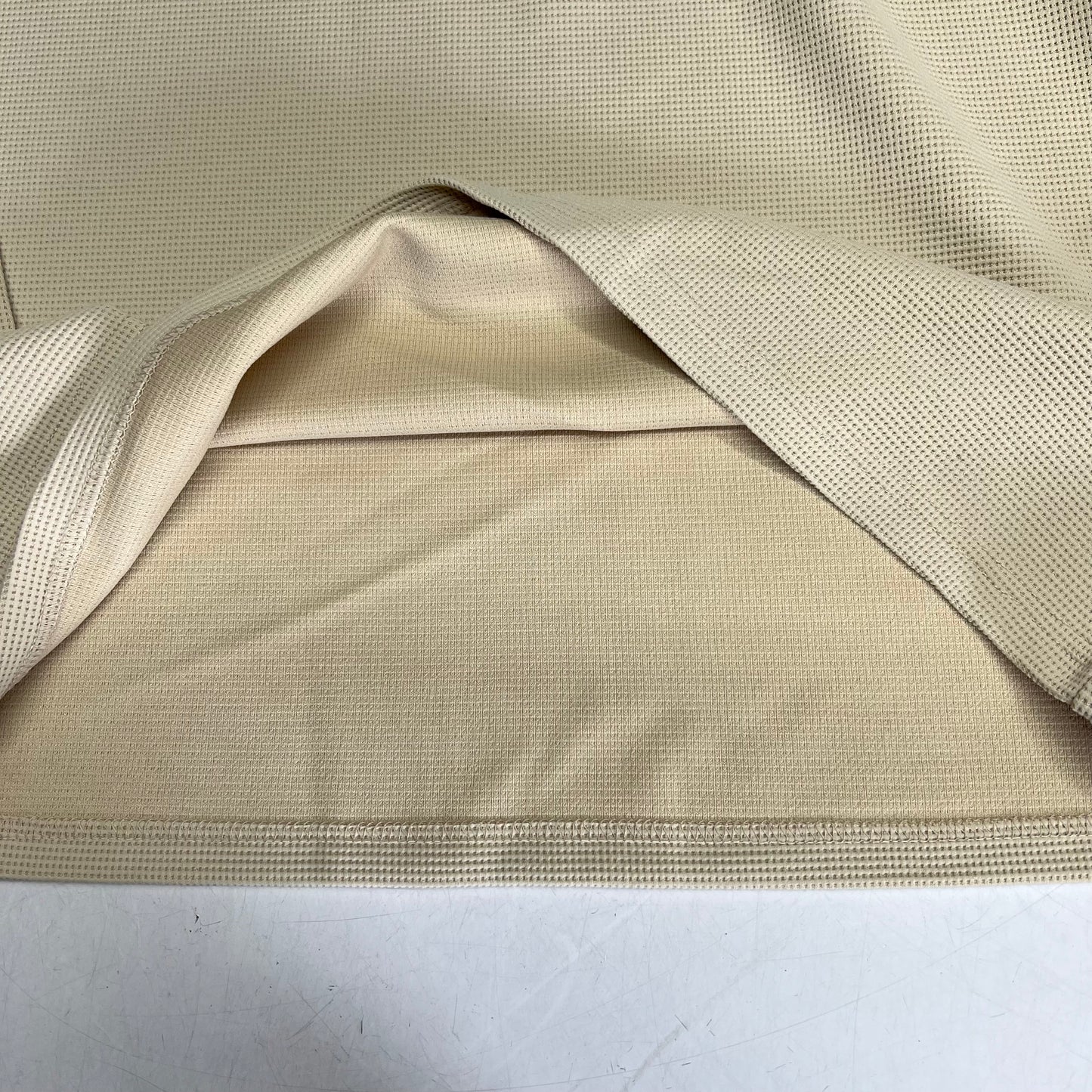 THOMAS STERLING Half Zip Up Waffle Knit Jacket Men's Sz S Khaki 110034747