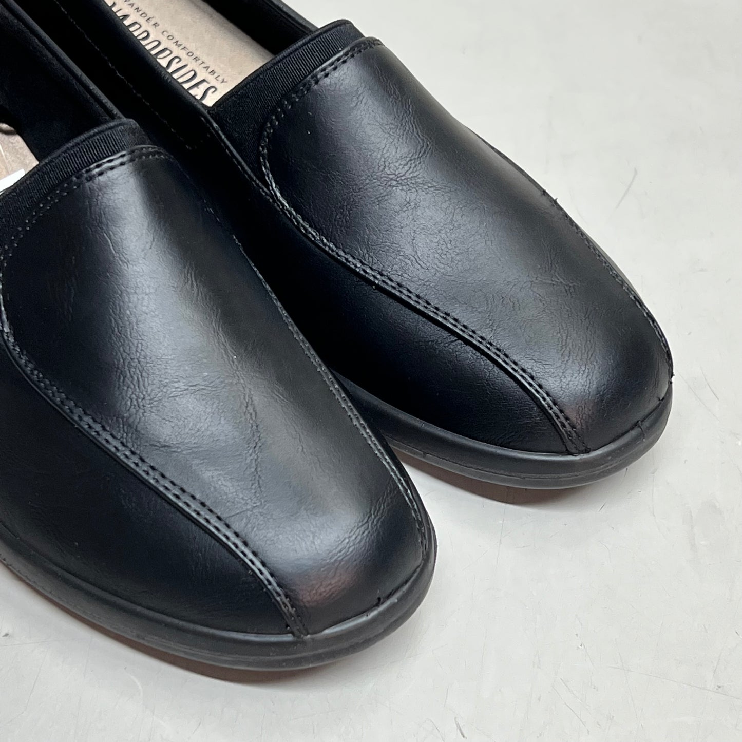 HARBORSIDES Noel Memory Foam Slip On Shoes Faux Leather Women's Sz 8.5 Black