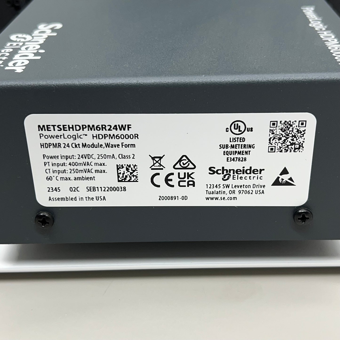 SCHNEIDER ELECTRIC PowerLogic HDPM6000, 6000R, 15A 3 Pole, PHOENIX Step Power