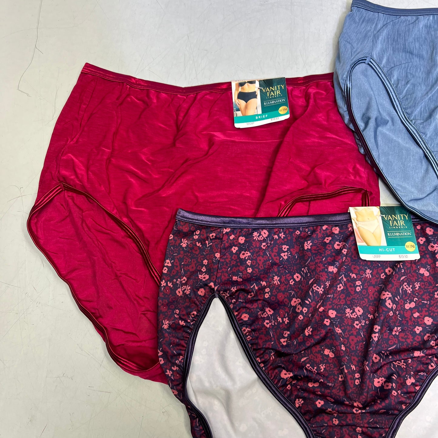 ZA@ VANITIY FAIR Lot Of Assorted Silky Stretch Soft Underwear Women's Variety Sz Red/Blue/Floral
