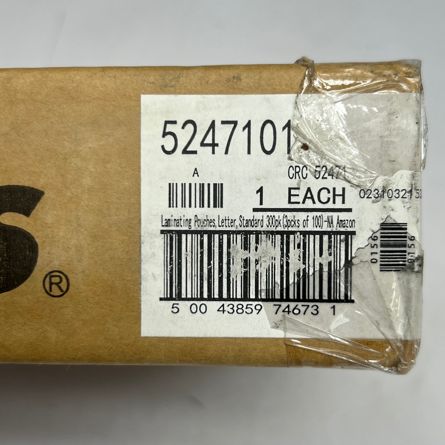 FELLOWES (300 PACK) Thermal Laminating Pouches 9" x 11.5" Clear 5247101