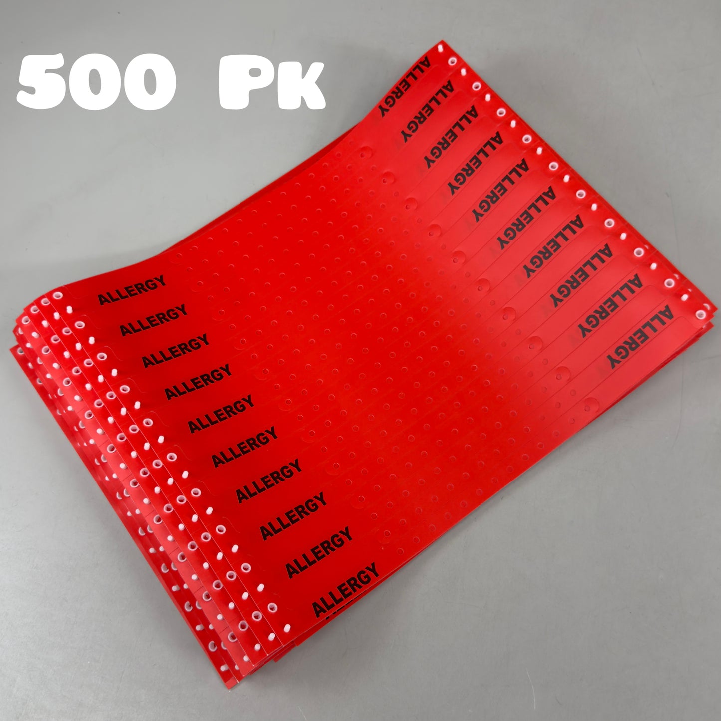 PDC (500 PC) Alert Wrist Band Narrow Bracelets Allergy Red 5065E-16-PDM