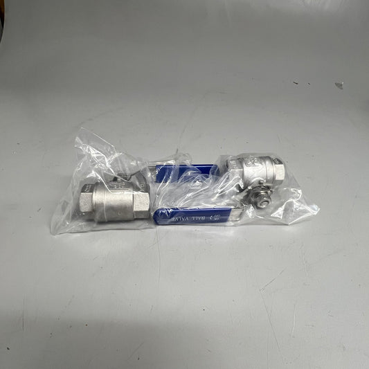 DERNORD (2 Pack) Full Port Ball Valve Stainless Steel 304 Heavy Duty (MATURE, DO NOTHING)