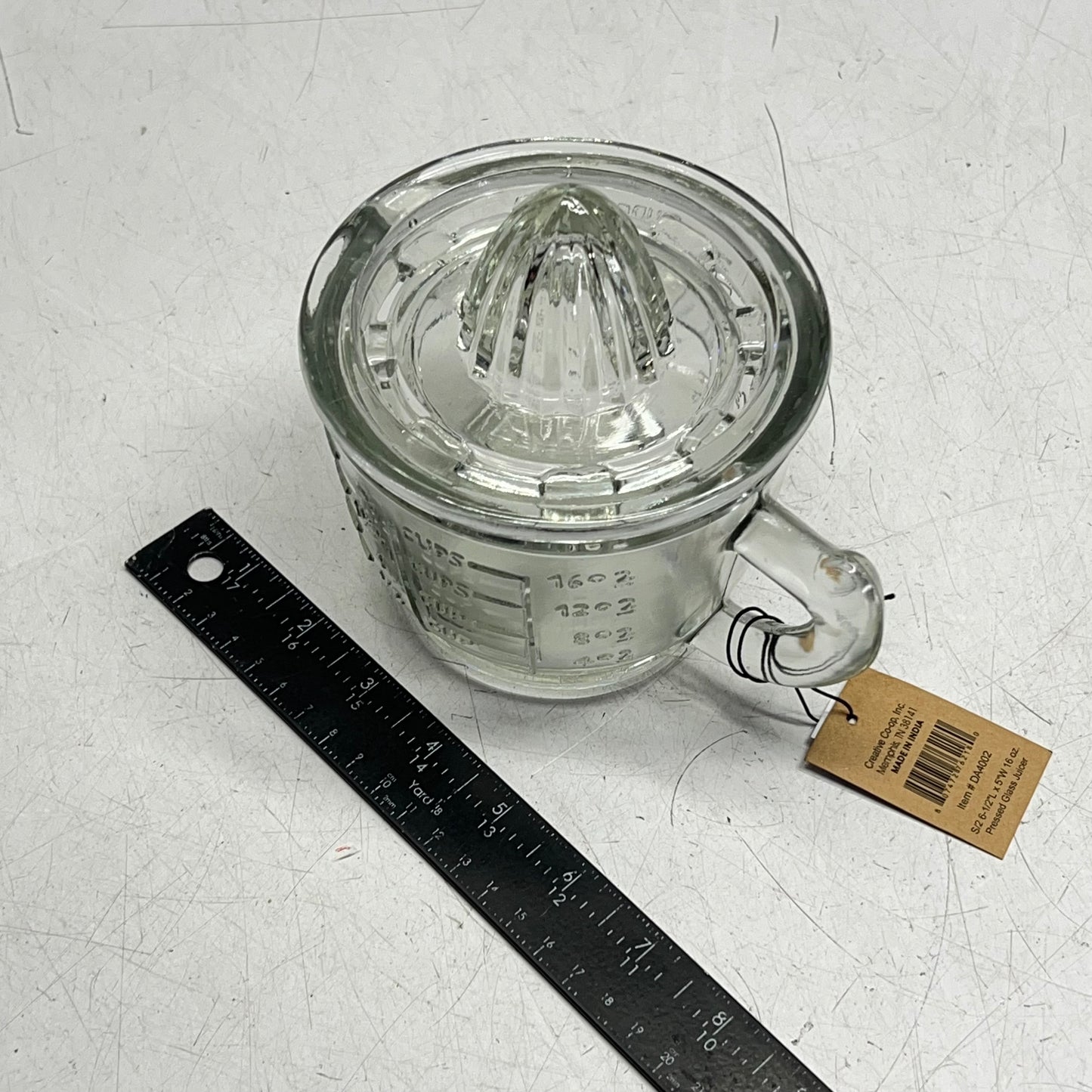 CREATIVE CO OP  Piece Clear Pressed Glass Juicer  16oz Clear DA4002