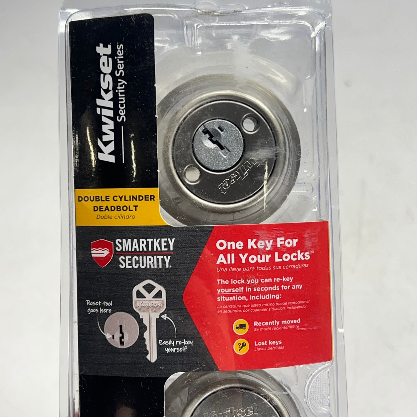 KWIKSET Smartkey Security Metal Double Cylinder Deadbolt Satin Nickel 96650-516