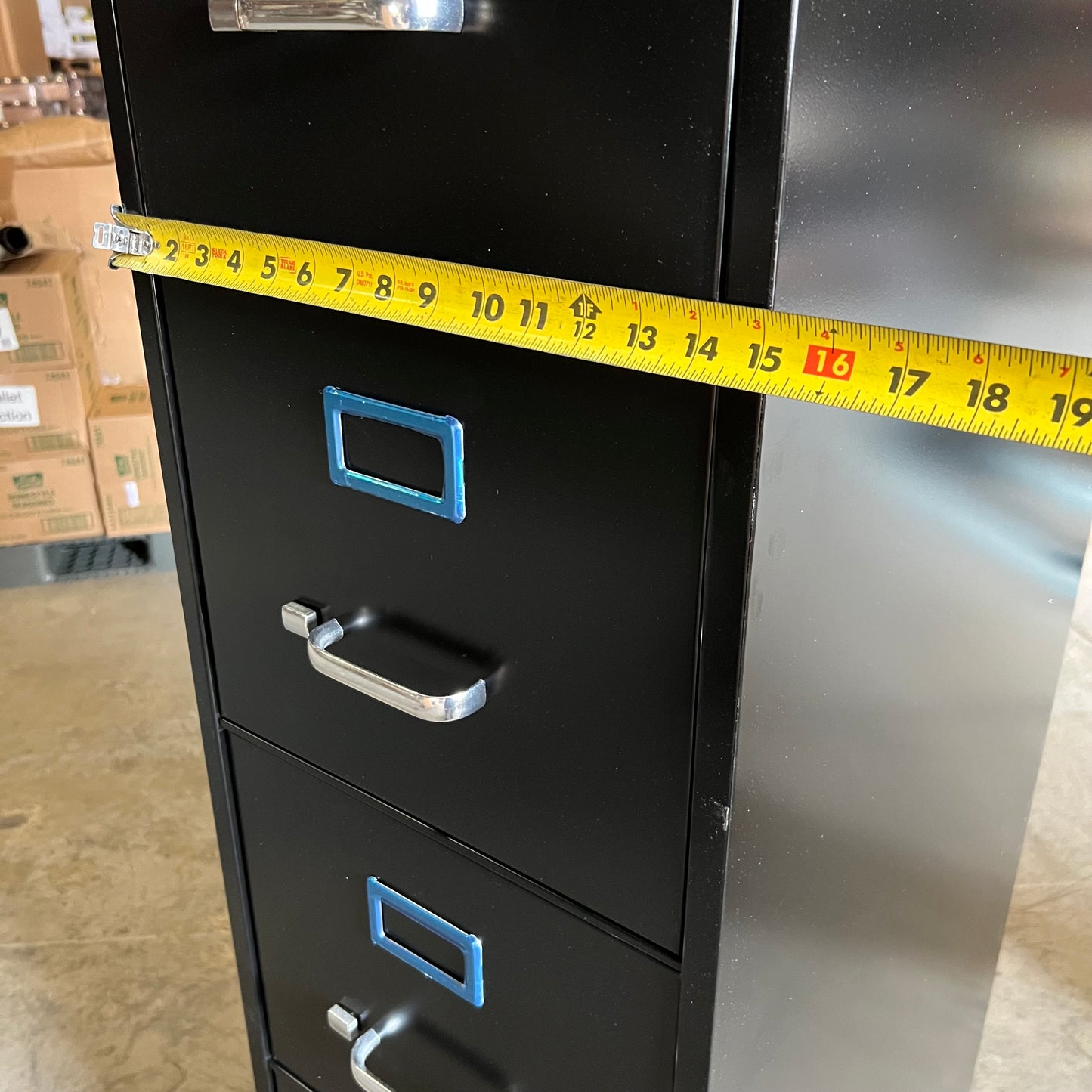 LORELL 5-Drawer Deep Vertical File Sz 15"W x 26.5"L x 61.5"H - Black 48498