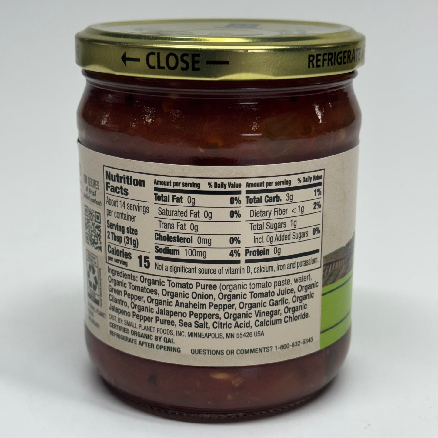 MUIR GLEN (12 PACK) Organic Garlic Cilantro Salsa 16 oz BB 03/28