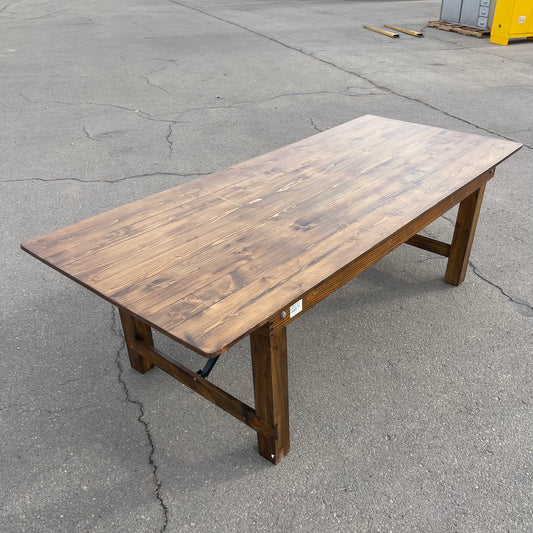 Z@ FLASH FURNITURE Hercules Series Antique Rustic Folding Dining Table 8' x 40" Wood 889142210160