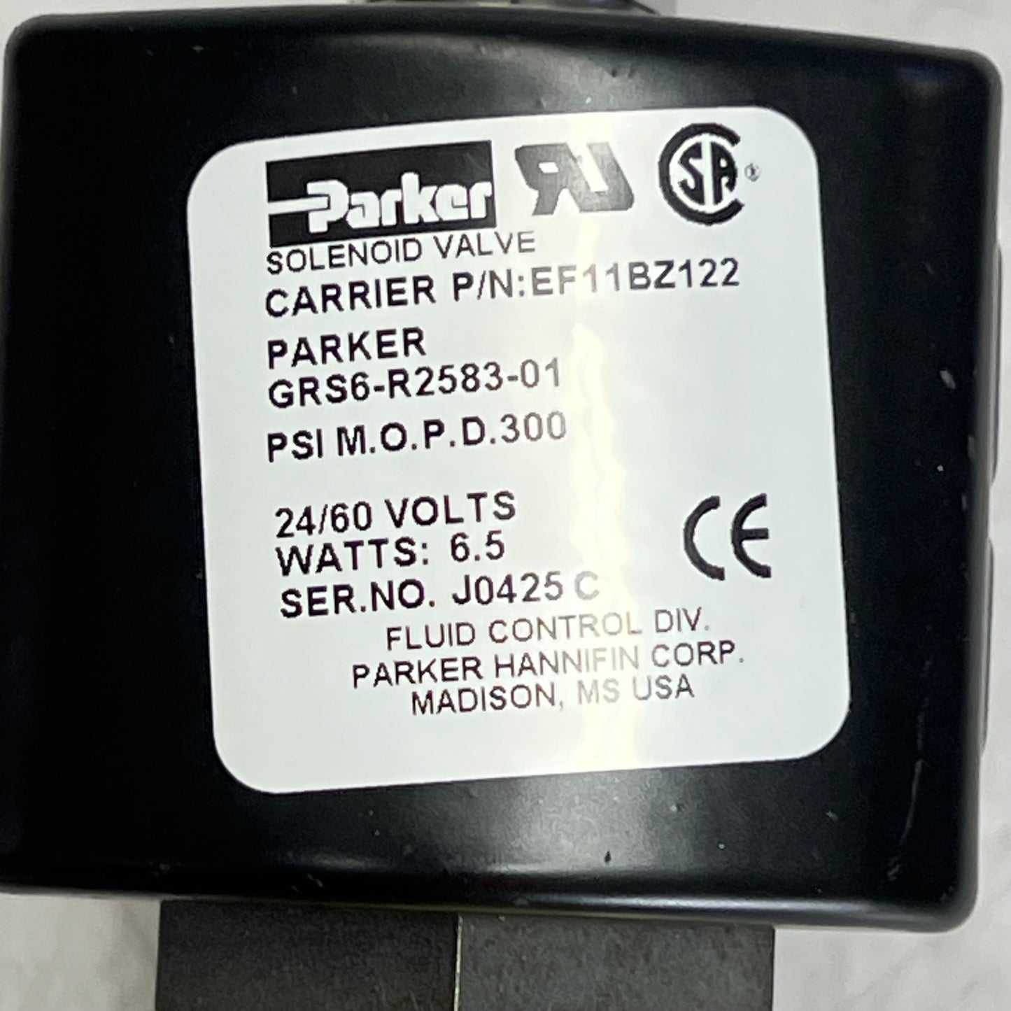 PARKER Liquid Line Solenoid Valve Supports R410a & R454b 3/8" KHALS0401LLS