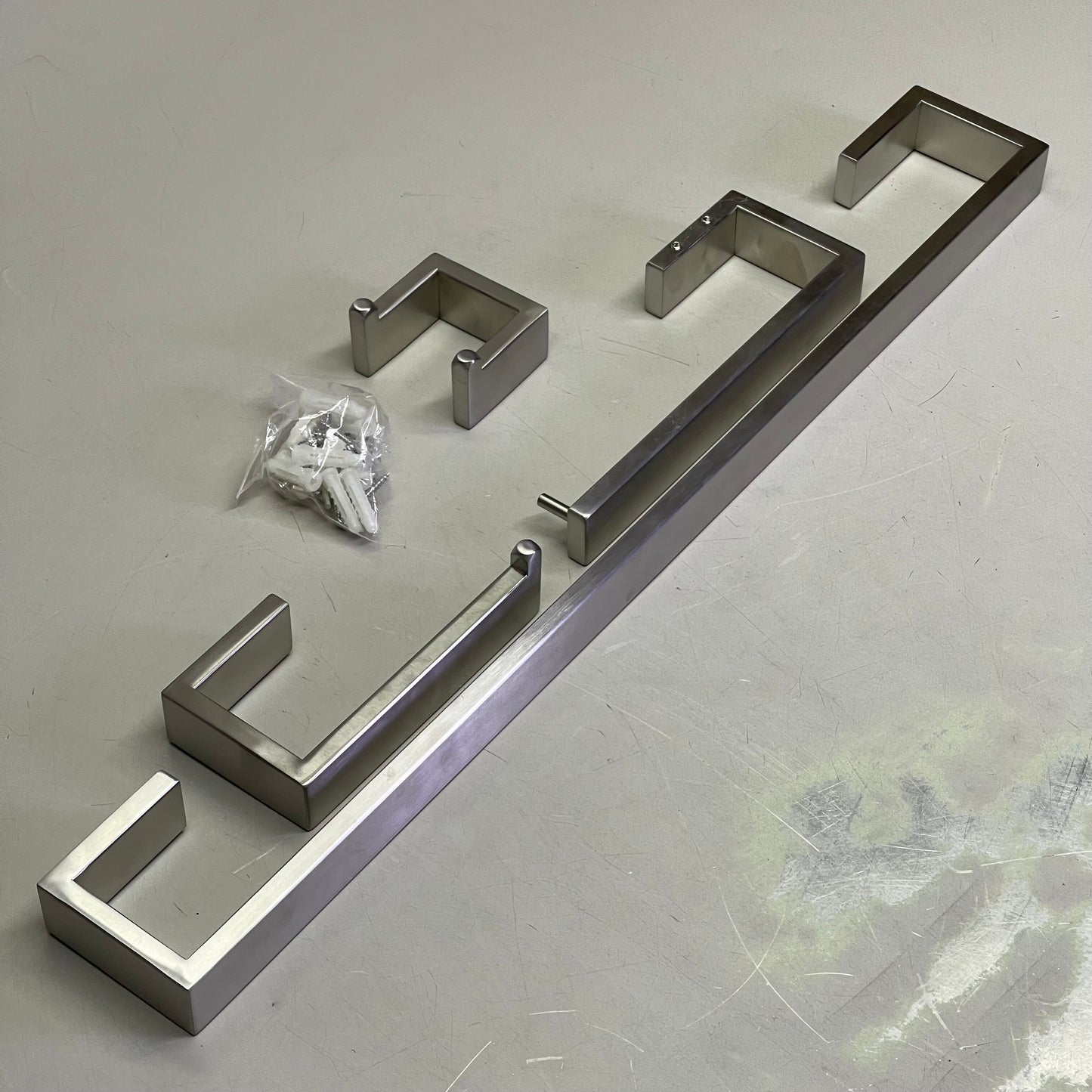 Bathroom Accessory Set (Towel Bar, Robe Hook, & More!) Nickel