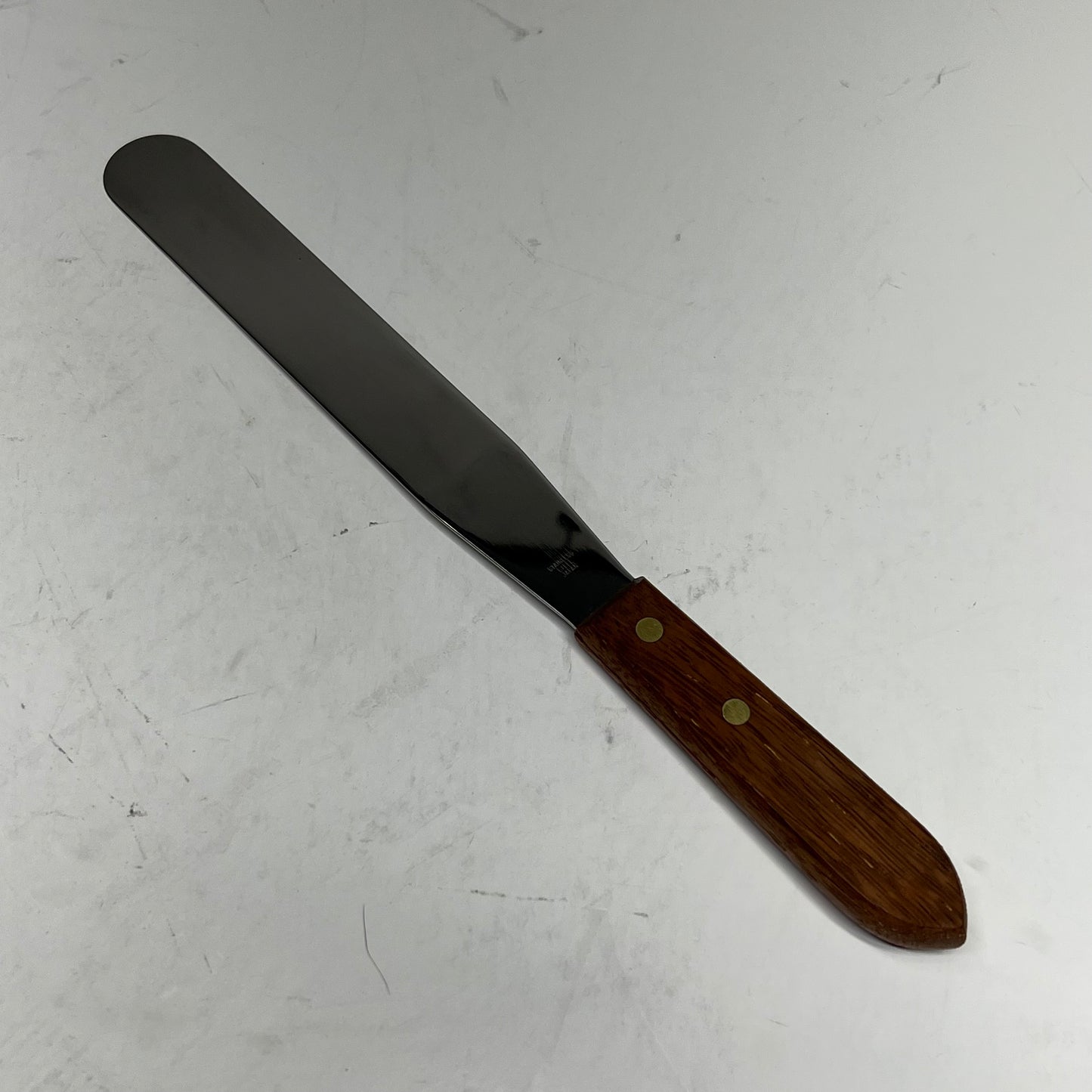 ATECO (2 PACK) Straight Spatula Wood Handle 8" Blade Brown/Stainless Steel 1388