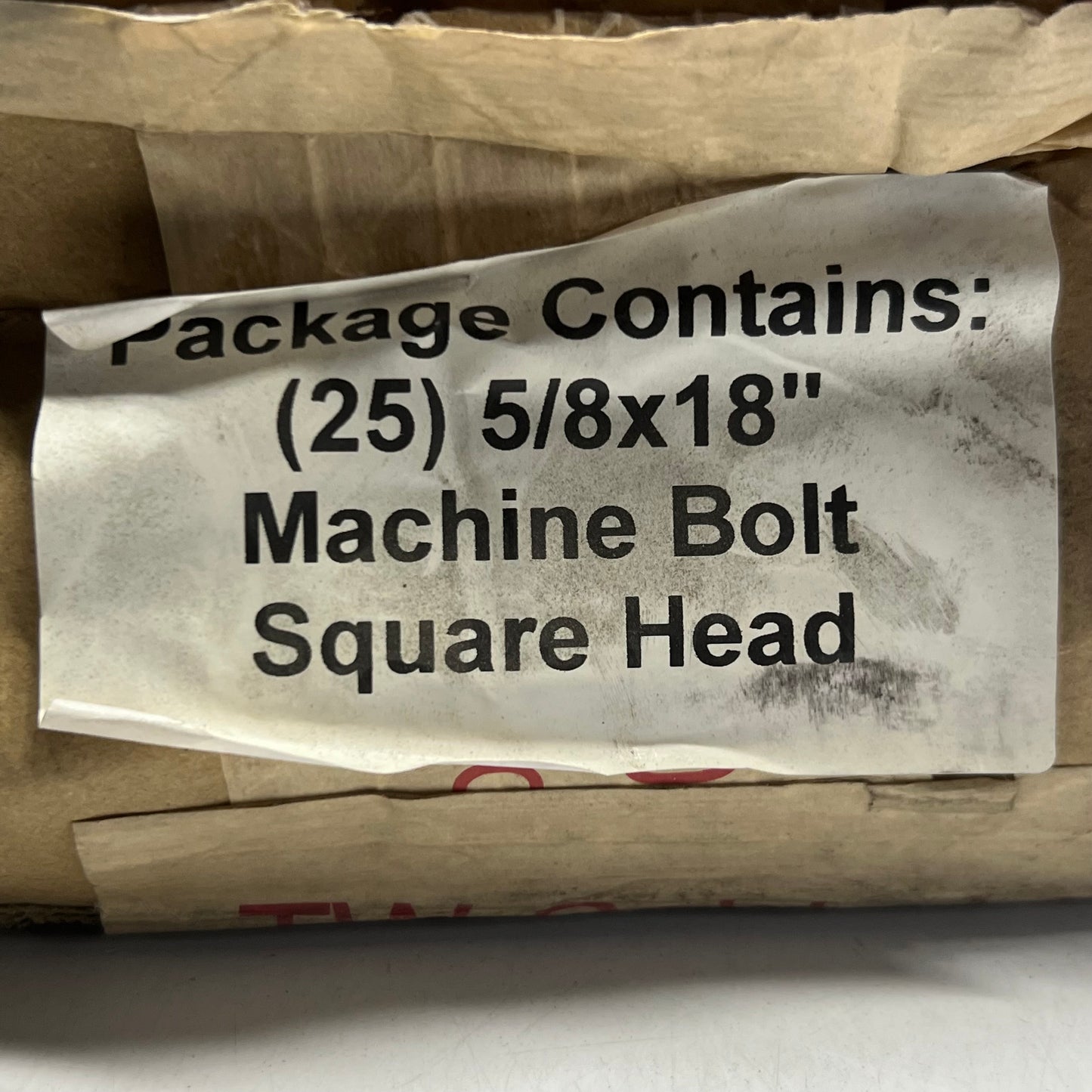 MACLEAN (25 PACK) Machine Bolt Square Head Sz 5/8" x 18" J8818 (New Other, Distressed Box)