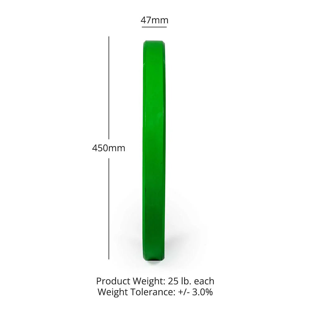 TITAN (2 PACK) 25 Lb. Economy Color Bumper Plates, Green 430347