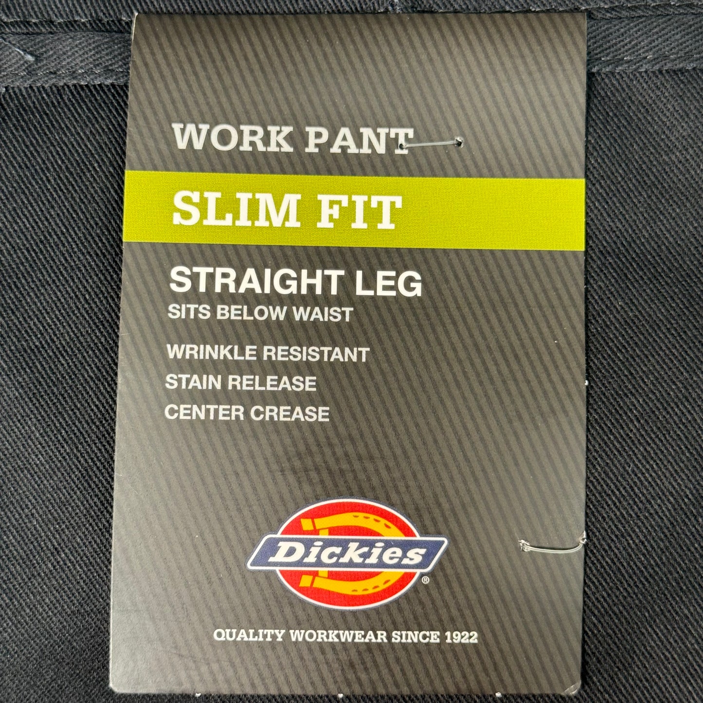 DICKIES Slim Fit Below Waist Easy Care Work Pant Men's Sz 32X32 Black WP873BK