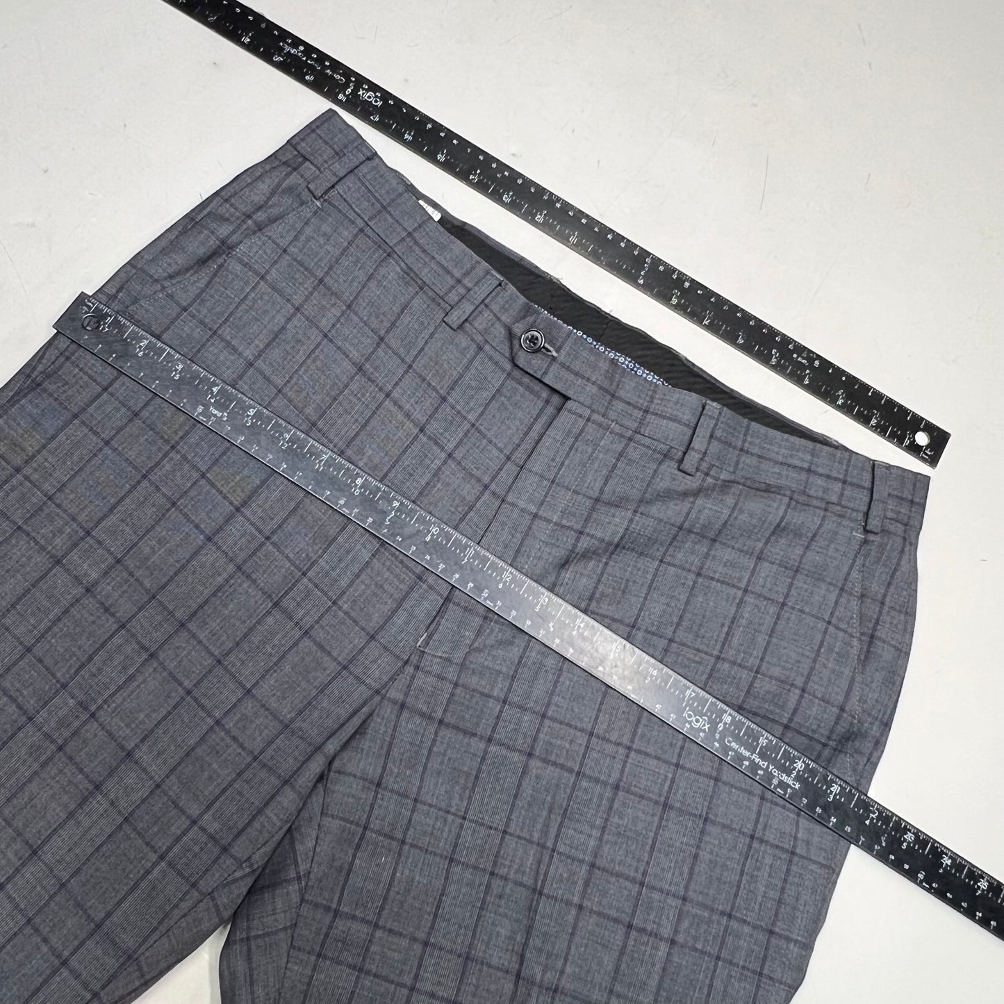 RALPH LAUREN  70% Wool Hand Tailored Suit Set Men's Sz 42 L Grey Purple Plaid (Pre-Owned)