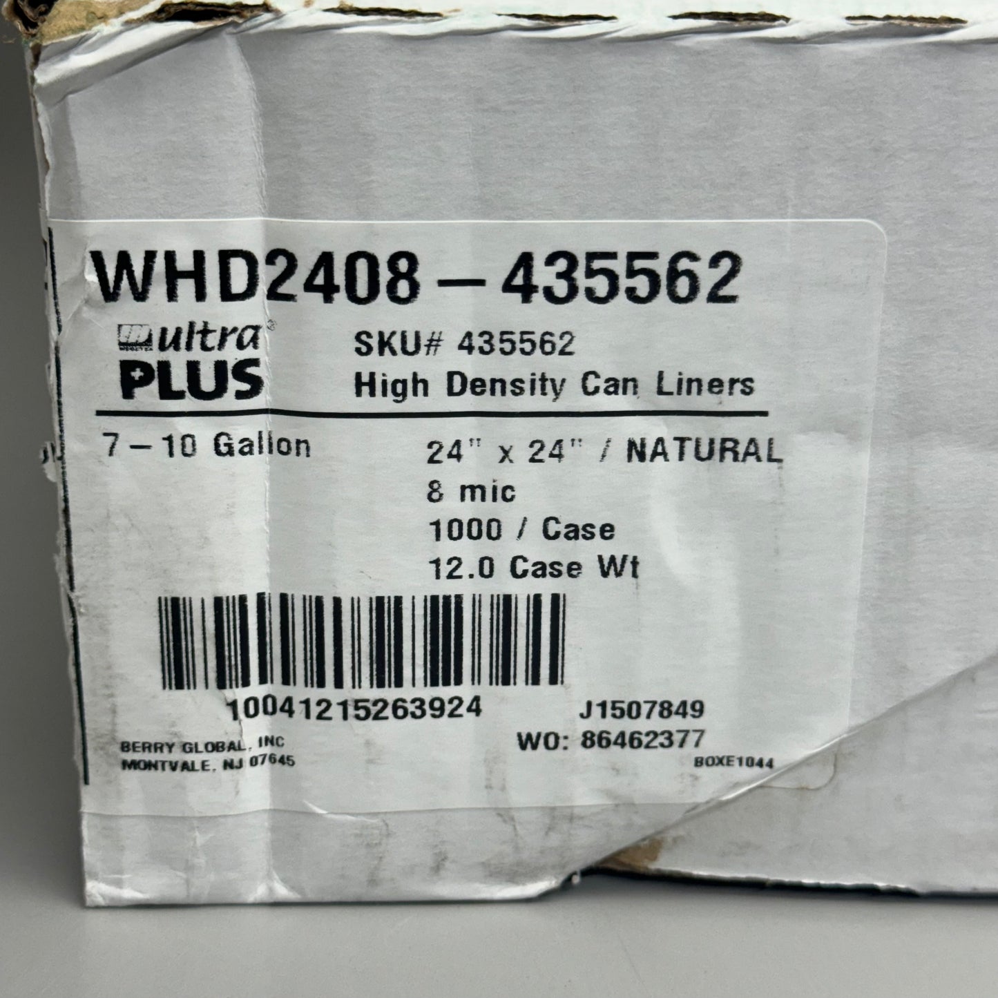 ULTRA PLUS (1000 PACK) 7-10 Gallon Clear Trash Bags 24”x24” Model: WHD2408-435562