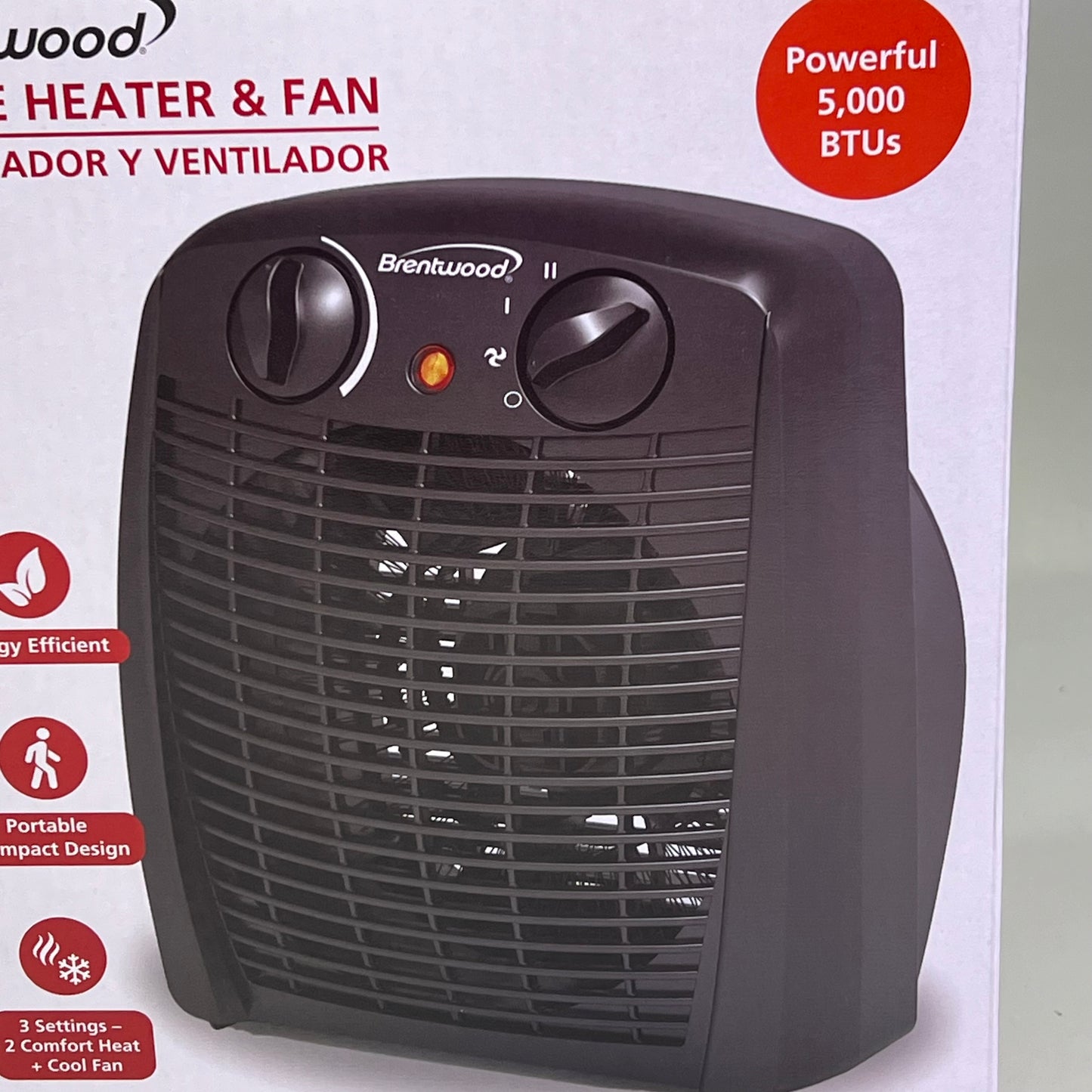 ZA@ BRENTWOOD Portable Ceramic Electric Space Heater 1500 Watt Max Black  H-F305BK