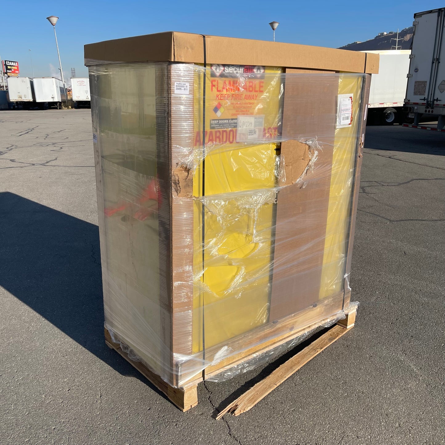 SECURALL Hazardous Waste Storage Cabinet 120 Gal Capacity 66"x56"x31" W1080 (B)