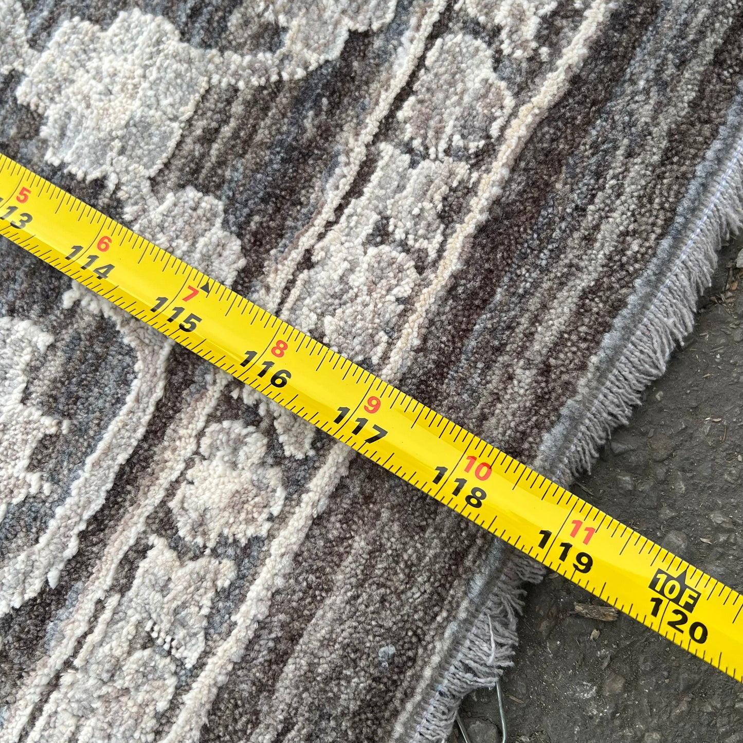 ZA@ NOURISON & HOME Dawn Area Floral Diamond Design  7'x9' Light Grey/Charcoal DAW02 CHARC (Return - Damaged/Dirty Outer Edge)