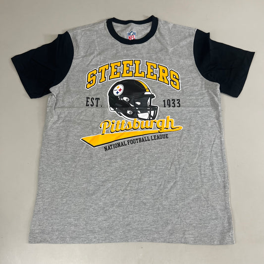 NFL G-lll Sport Steelers Black Label T-shirt Men's Sz M Black/Gray/ Yellow