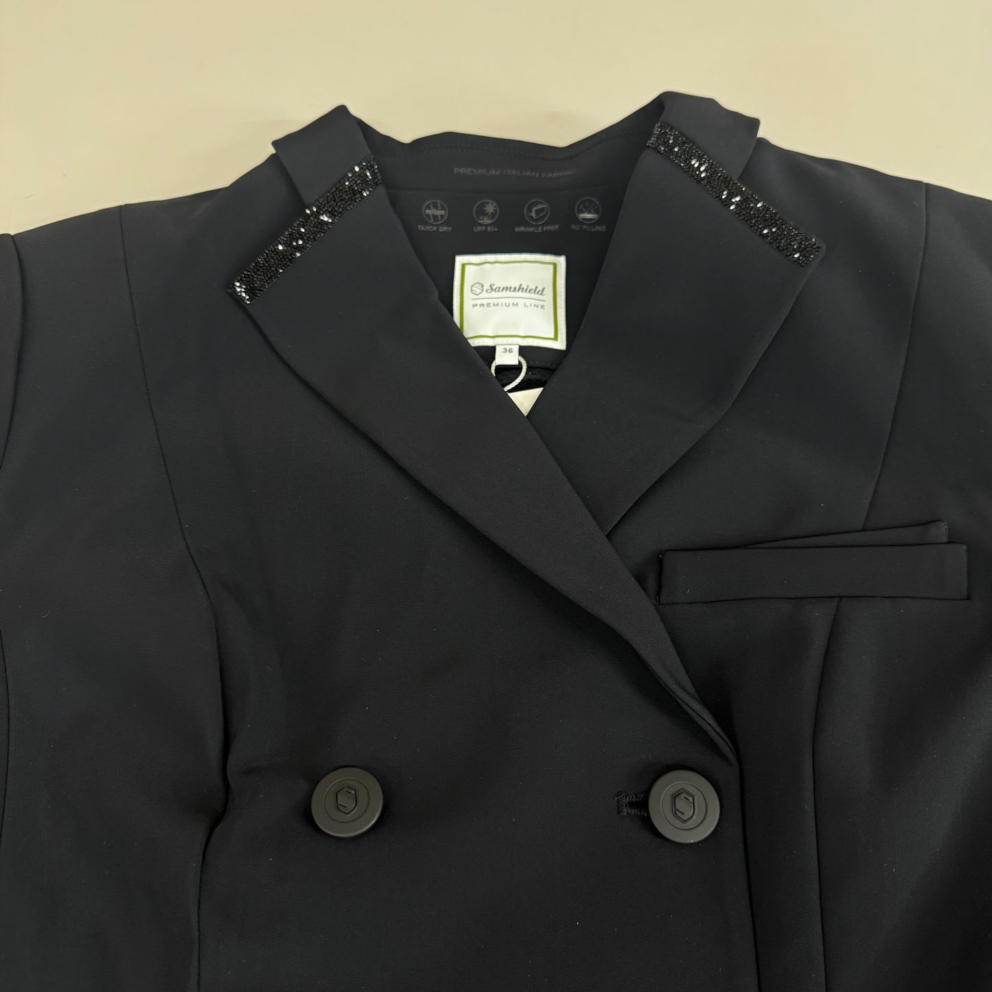 SAMSHIELD Frac Equestrian Jacket w/ Tail Coat Women's Sz US 6, UK, 8, FR 36 Black