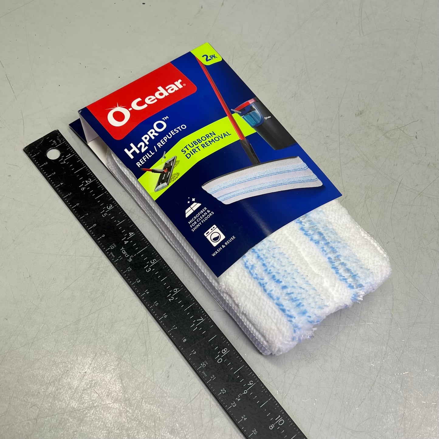 O-CEDAR (2 PACK, 2 HEADS EACH) H2prO Mop Heads 9.25" x 4.38" White 26-231