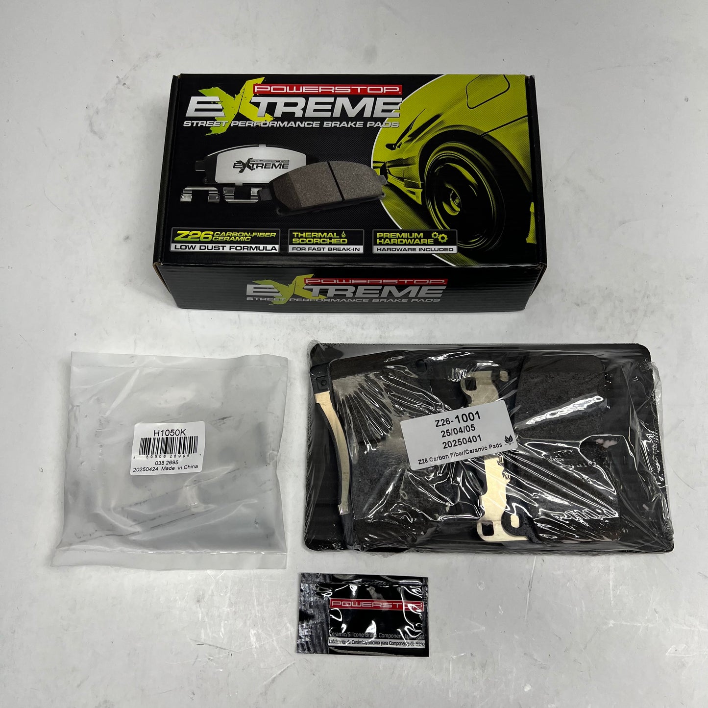POWER STOP Street Performance Carbon Fiber Ceramic Brake Pads Kit Z26-1001