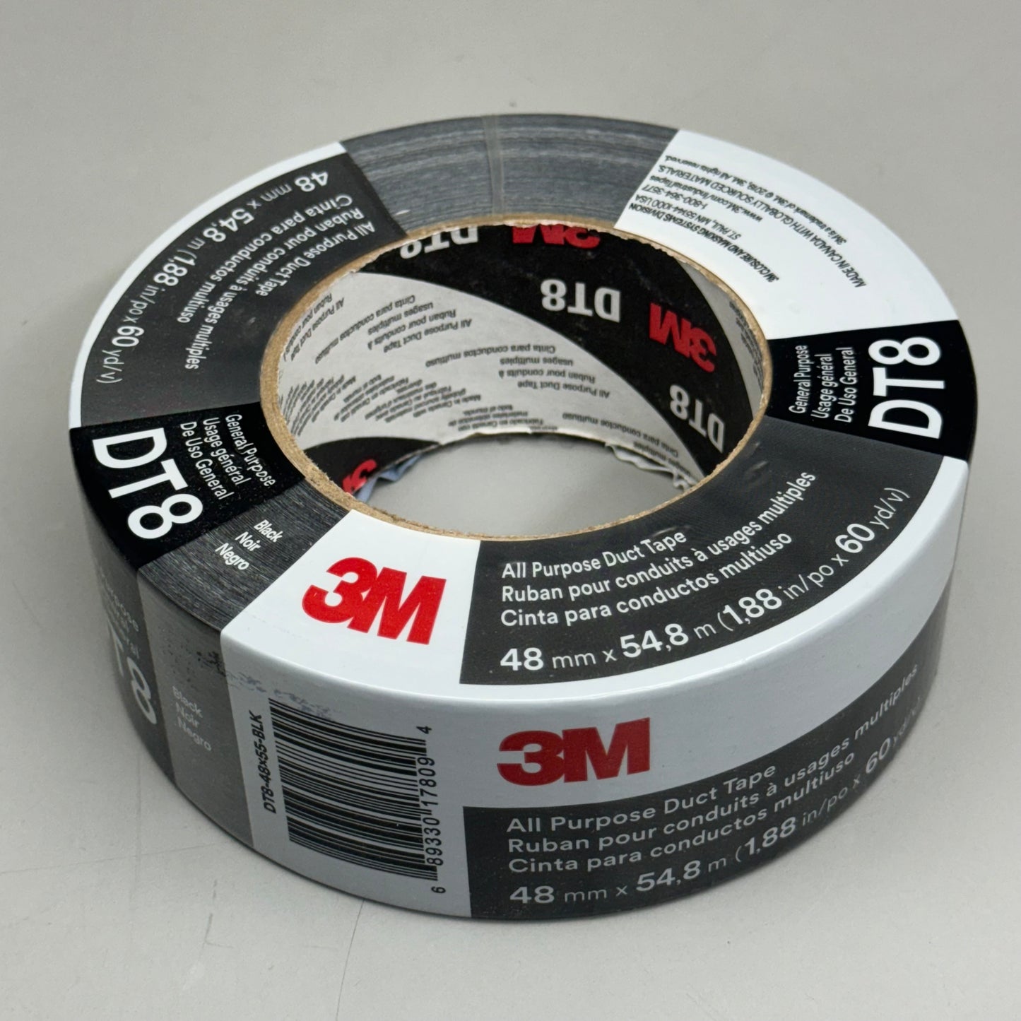 3M (2 Pack) All Purpose Duct Tape DT8 1.88inx60yd Black