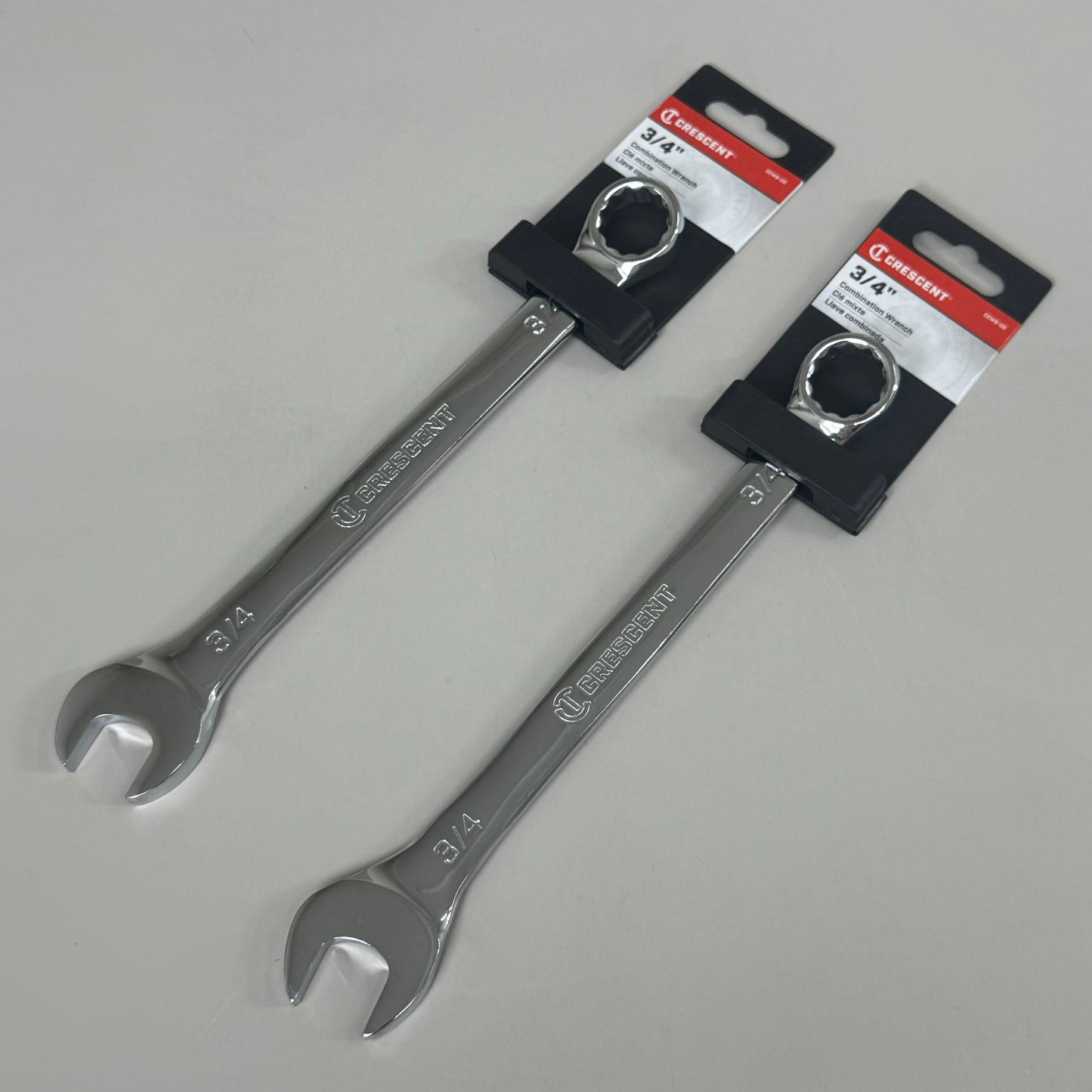 CRESCENT (2 PACK) 3/4" 12 Point Combo Wrench Full Polish Chrome Alloy CCW9-05