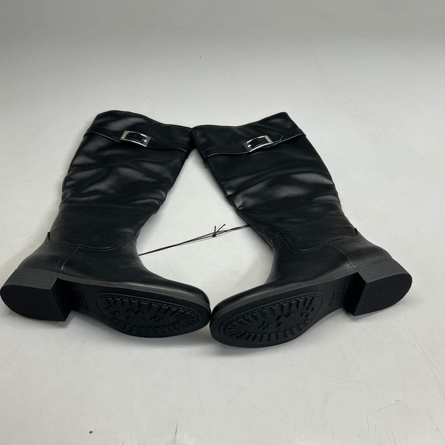 CHAPS Alda Style Riding Boots Faux Leather Women's Sz 7.5 M Black